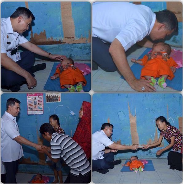 Walikota SY Fasha mengunjungi kediaman Febri di kawasan Murni, Kecamatan Danau Sipin 