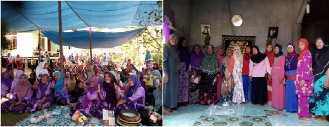 Hj Karyani berbaur bersama masyarakat Desa Mekar Sari, Kumpeh