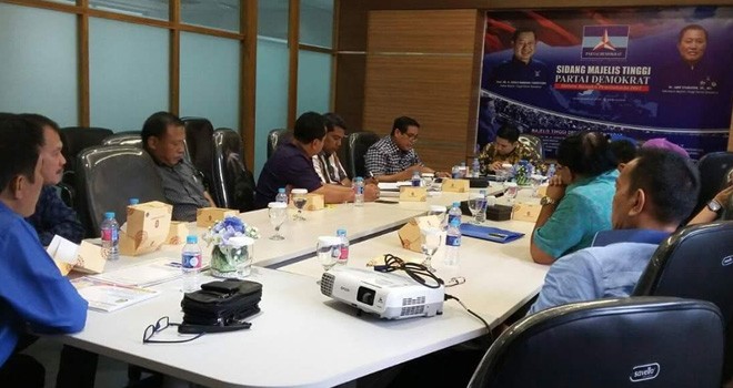 Rapat pertemuan DPP Demokrat Jakarta.