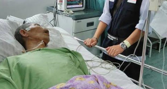 Salah seorang JCH saat dirawat di ICU KKHI Makah karena sakit serius yang dideritanya.