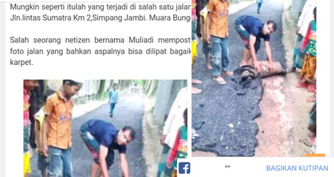 Screanshot Posting di Facebook.