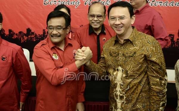  Basuki Tjahaja Purnama dan Djarot Saiful Hidayat di kantor DPP PDIP, Jakarta, Selasa (20/9). Foto: Fathra N Islam/JPNN.com