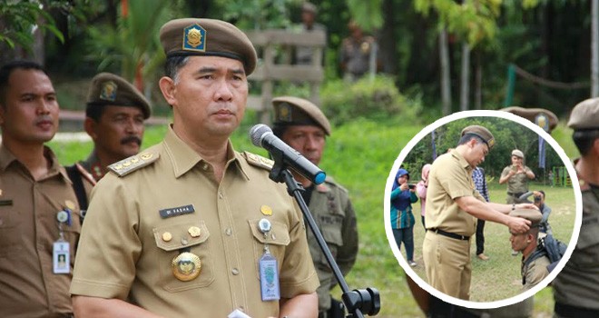 Walikota Jambi H. Syarif Fasha Pimpin Upacara Pembaretan.