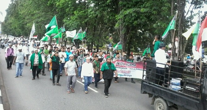 Massa demo Ahok di Merangin.
