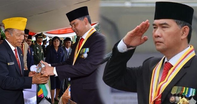 Walikota Jambi, SY Fasha saat pimpin upacara hari pahlawan.