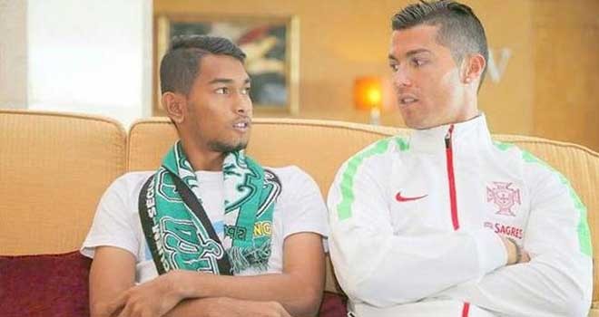 Martunis bersama Cristiano Ronaldo. Foto : Facebook