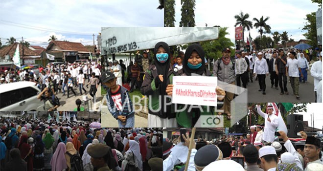 Aksi demo bela islam di Tugu Juang Jambi.