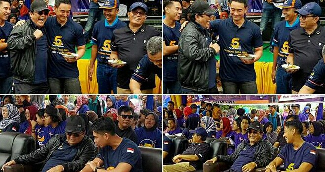 Keseruan Gubernur Zumi Zola dan IW pada perayaan HUT Nasdem ke-5.