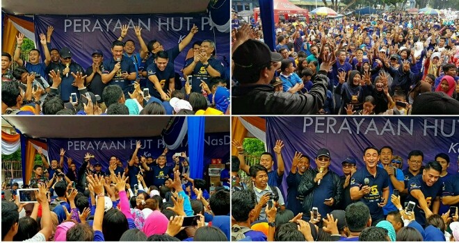 Terlihat keseruan HUT Nadem ke-5 yang dihadiri IW dan Gubernur Zola.