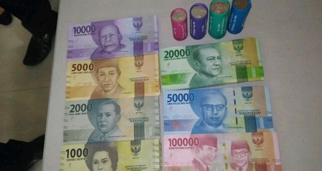 Penampakan uang pecahan baru yang diluncurkan Bank Indonesia (BI).