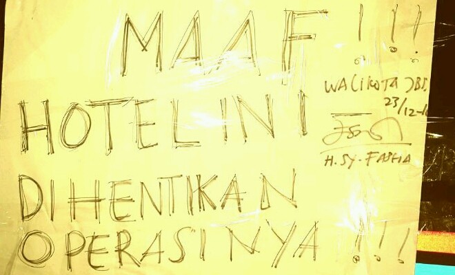 Novita hotel jambi akhirnya ditutup sementara walikota fasha.