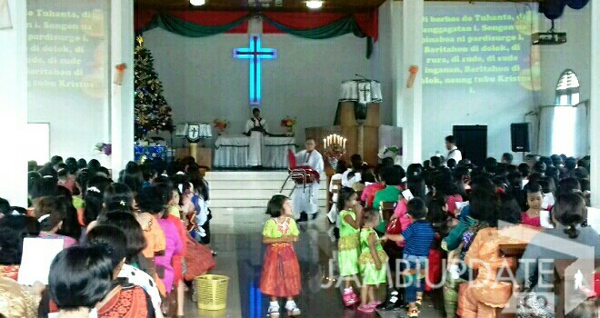 Perayaan natal di Kabupaten Sarolangun.