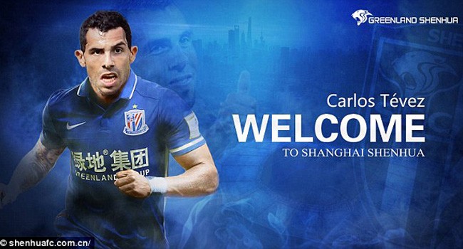 Tevez dibayar 615 ribu pounds per pekan. Foto : Shenhuafc.com