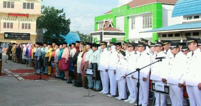 Pelantikan pejabat lingkup Pemerintah Kota Jambi di Terminal Pall 10.
