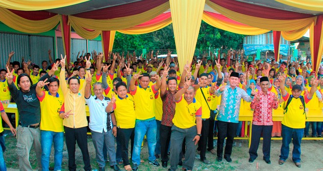 Antusias Ratusan Tim Pemenangan Suka Syahlan Tebo Tengah untuk mendukung Pasangan Nomor Urut 2, Suka-Syahlan.