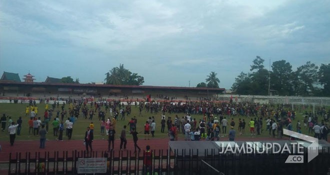 Eufoaria paska kemenangan Kota Jambi atas Merangin di Semi Final Gubernur Cup 2017 lalu