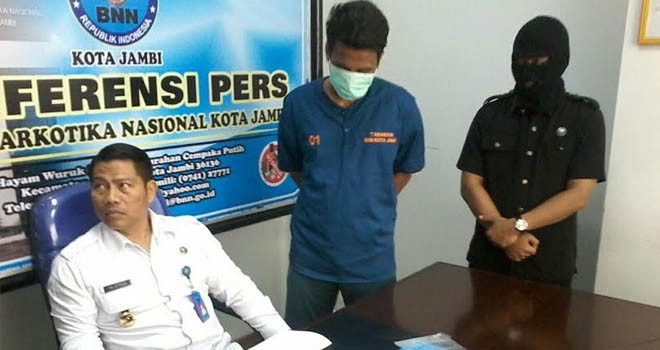 Pengedar narkoba berhasil diamankan Anggota BNN Kota Jambi.