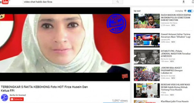 Polisi Buru Penyebar Obrolan Mesra Firza. Foto Youtube