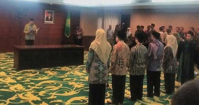 Pelantikan Rektor IAIN Kerinci oleh Menteri Agama RI, Lukman Hakim.