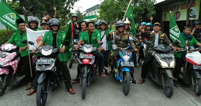 Ansor Gresik siap menjadi benteng bagi ulama dan keutuhan negara Indonesia.. (Sholahudin/Jawa Pos)