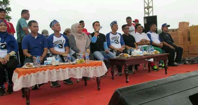 Masnah-BBS saat menghadiri jalan santai Dpw Pan Jambi.