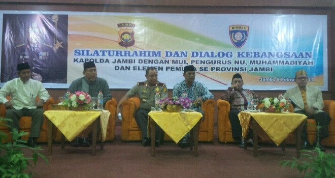 Silaturrahim dan dialog kebangsaan bersama dengan MUI, Pengurus NU, Muhammadiyah dan elemen pemuda se Provinsi Jambi.