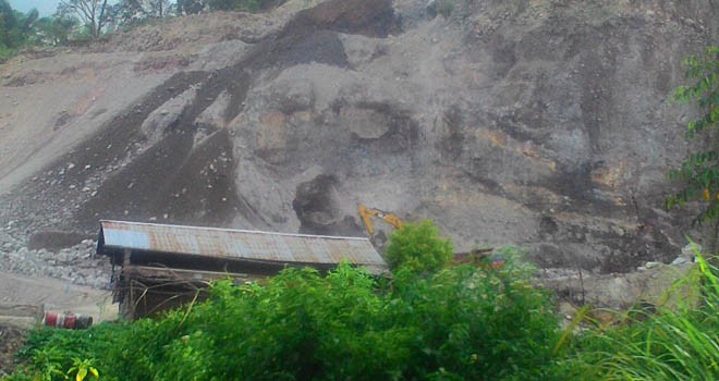 Galian C ilegal di Desa Lempur, Kecematan Gunung Raya.