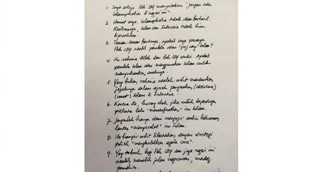 Tulisan Anas Urbaningrum yang diunggah ke twitter (Twitter)