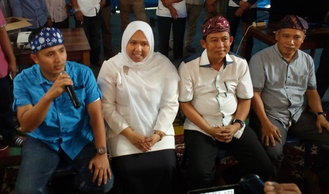 Jumpa pers pasangan Masnah-BBS dipimpin Ketua Tim Pemenangan Apif Firmansyah