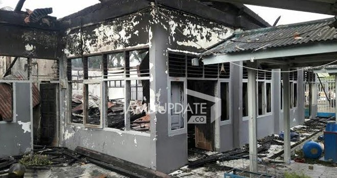 Kondisi lapas pasca kerusuhan dan kebakaran tadi malam.