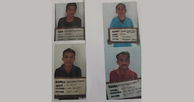 Penampakan empat napi yang kabur pasca kerusuhan di Lapas Kelas IIA Jambi.