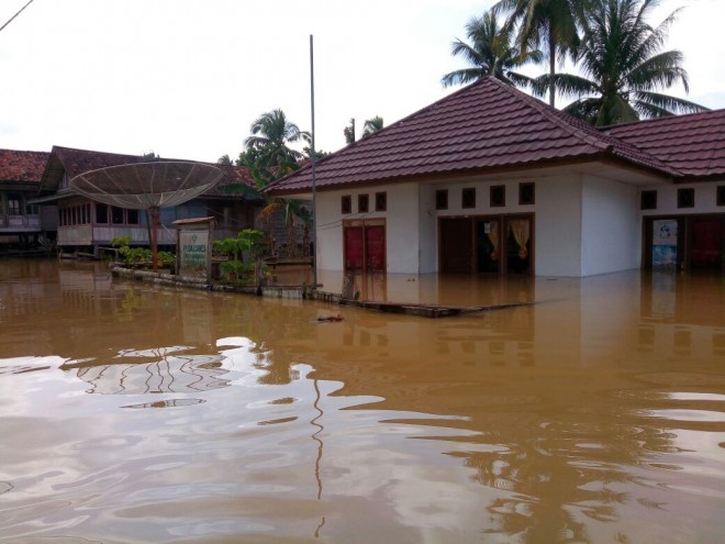 Banjir yang merendam puluhan desa di Kabupaten Tebo.