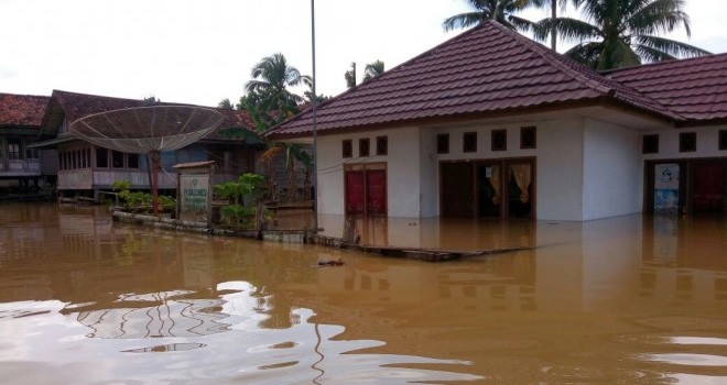 Banjir yang merendam puluhan desa di Kabupaten Tebo. Foto: Dok Jambiupdate