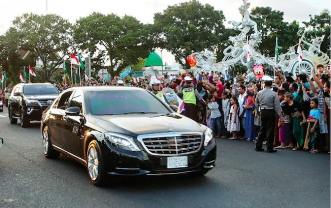 Mobil Raja Salman saat berada di Bali (MADE NAGI/EPA)