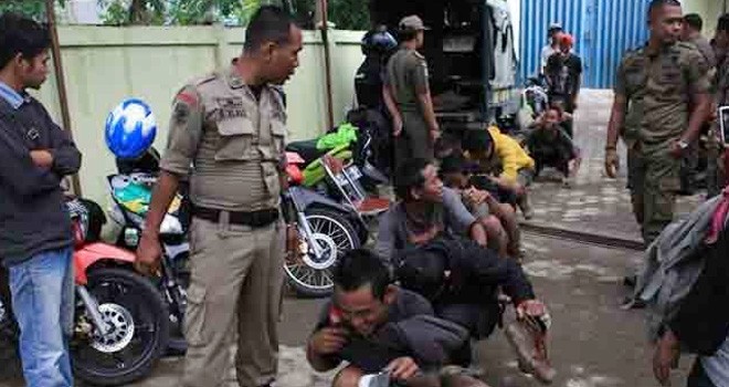 Anak punk yang diamankan Satuan Polisi Pamong Praja (Satpol PP) Kota Jambi beberapa waktu lalu.