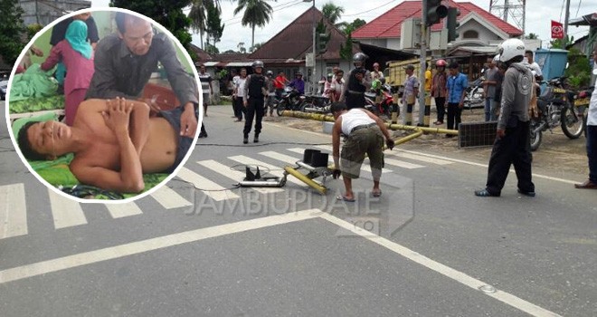 Pasutri di Merangin Tertimpa Tiang Traffic Light Setinggi 4 Meter.