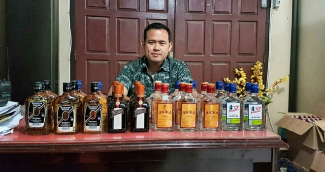 Ratusan Botol Miras yang Diamankan Polres Bungo.