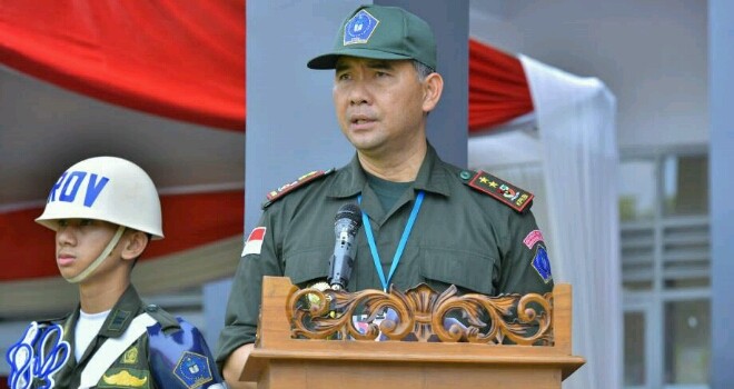 Walikota Jambi, Sy Fasha pada acara penutupan diklat revolusi mental ASN Camat dan Lurah Kota Jambi  di Kampus Pembangunan Karakter Bangsa Indonesia Astha Hannas, Kabupaten Subang Provinsi Jawa Barat, kemarin (21/4) 