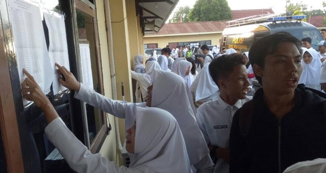 Ribuan Siswa saat mendatangi Kantor Polres Bungo.