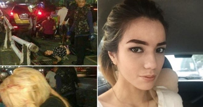 Foto-foto kecelakaan Sheila Marcia. Foto: Instagram/pojoksatu