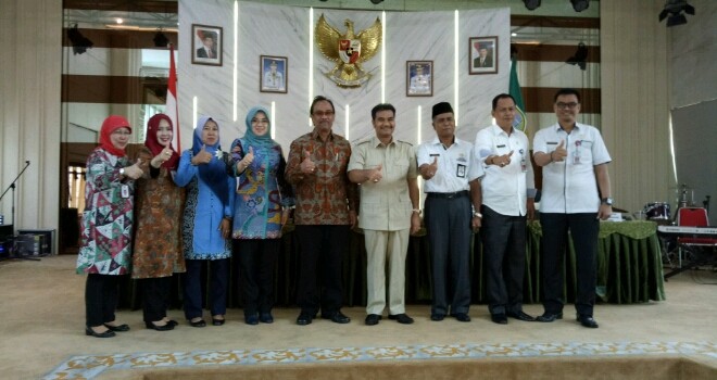 Acara safari gerakan pustaka di aula Mayang Mangurai rumah dinas walikota Jambi.