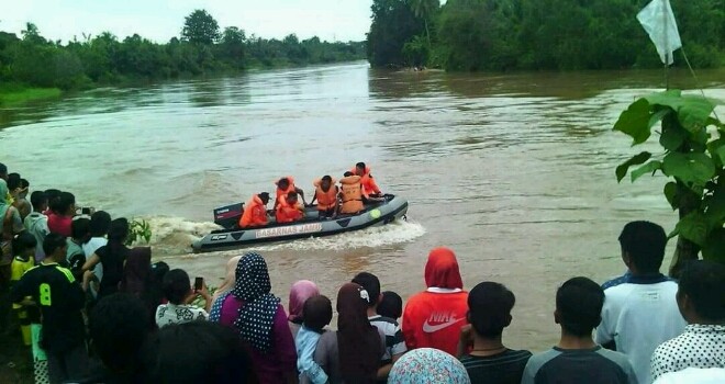 Proses pencarian jasad Ronaldi yang tenggelam hingga kini belum ditemukan.