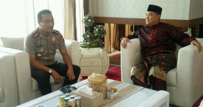 Kapolresta Jambi, AKBP Achmad Fauzi SIK bersilahturahmi dengan Walikota Jambi, Sy Fasha.