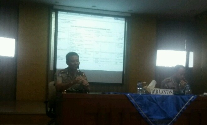 Direktur Lalu Lintas Polda Jambi, AKBP Didik Mulyanto saat memaparkan hasil operasi patuh 2017.