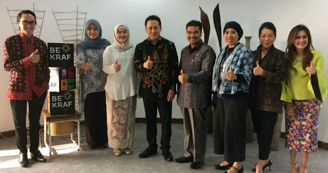  Pertemuan Sherrin Tharia Zumi Zola Dengan Kepala Badan Ekonomi Kreatif (BEKRAF) di Jakarta.