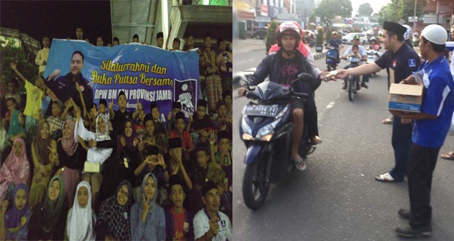 BM PAN Jambi Berbagi takjil dan memberi bantuan di Yayasan Ainul Yaqin, Kota Jambi, Minggu (18/6).