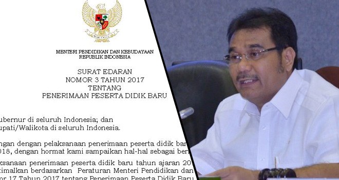 Surat edaran terkait pelaksanaan Penerimaan Peserta Didik Baru (PPDB).