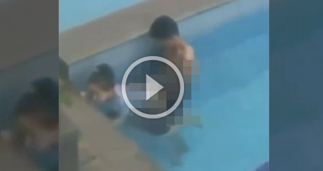 Screanshot video mesum remaja di kolam renang beredar.