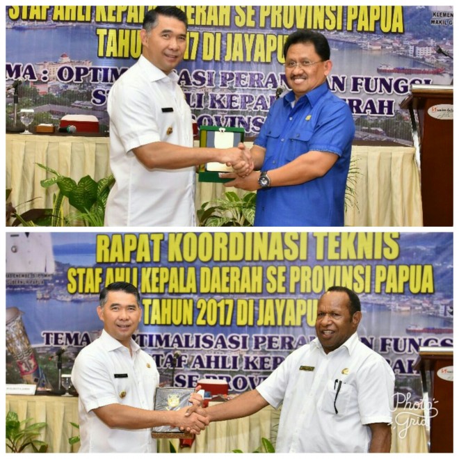 Walikota Jambi, Sy Fasha menjadi pembicara rakor staf ahli di Papua.