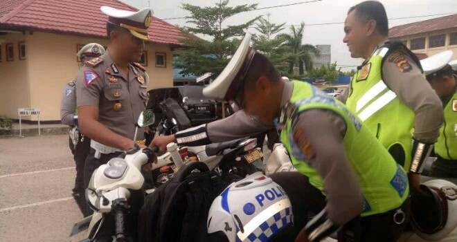 Kasatlantas Polresta Jambi Cek Kesiapan Kendaraan.